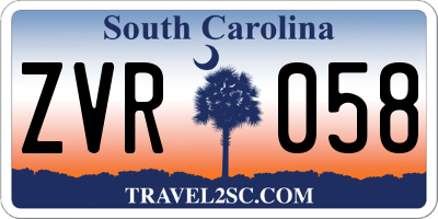 SC license plate ZVR058