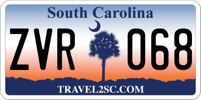 SC license plate ZVR068