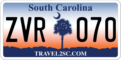 SC license plate ZVR070