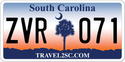SC license plate ZVR071