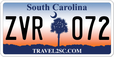 SC license plate ZVR072