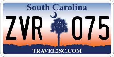 SC license plate ZVR075