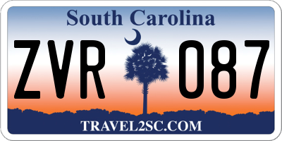 SC license plate ZVR087