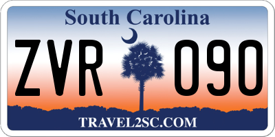 SC license plate ZVR090