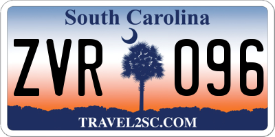 SC license plate ZVR096