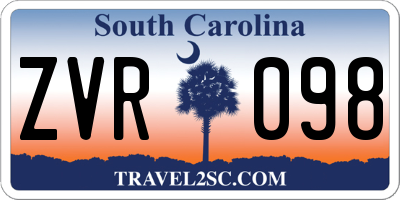 SC license plate ZVR098