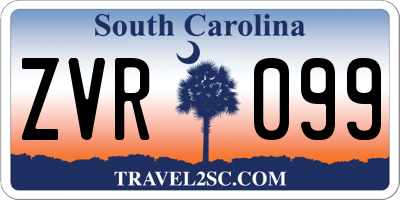 SC license plate ZVR099