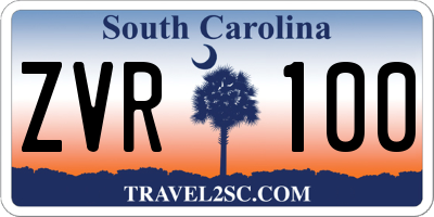 SC license plate ZVR100
