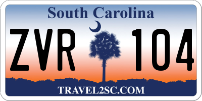 SC license plate ZVR104