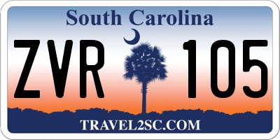 SC license plate ZVR105
