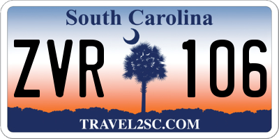 SC license plate ZVR106