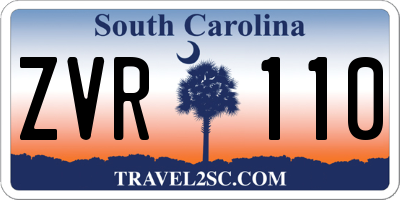 SC license plate ZVR110