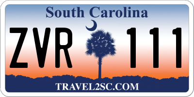 SC license plate ZVR111