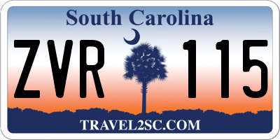 SC license plate ZVR115