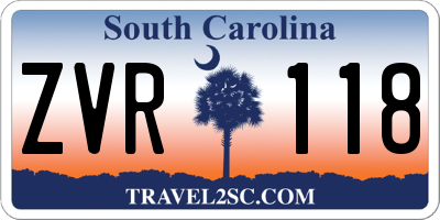 SC license plate ZVR118