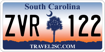 SC license plate ZVR122