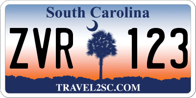 SC license plate ZVR123