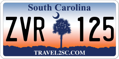 SC license plate ZVR125