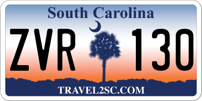 SC license plate ZVR130