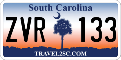 SC license plate ZVR133