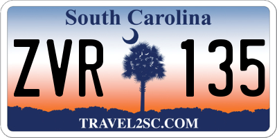 SC license plate ZVR135