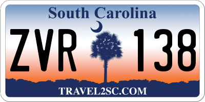 SC license plate ZVR138