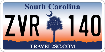 SC license plate ZVR140