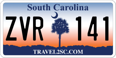 SC license plate ZVR141