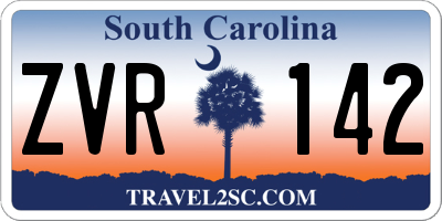 SC license plate ZVR142