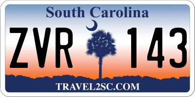 SC license plate ZVR143