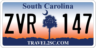SC license plate ZVR147