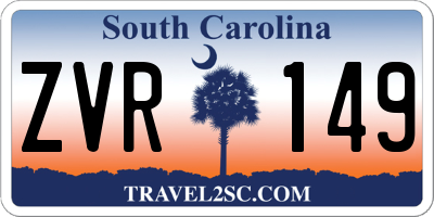 SC license plate ZVR149