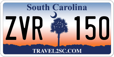 SC license plate ZVR150