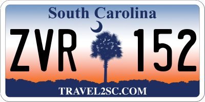 SC license plate ZVR152