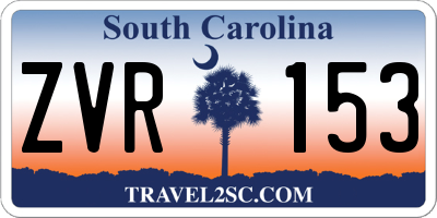 SC license plate ZVR153