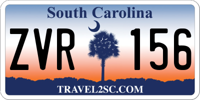 SC license plate ZVR156