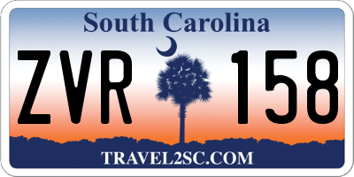 SC license plate ZVR158
