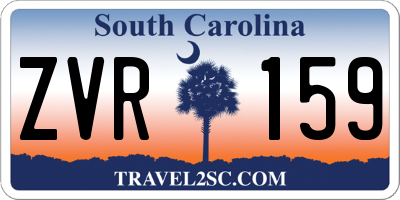 SC license plate ZVR159