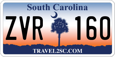 SC license plate ZVR160