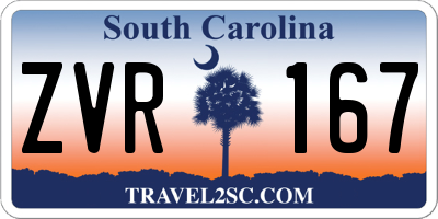 SC license plate ZVR167
