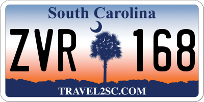 SC license plate ZVR168