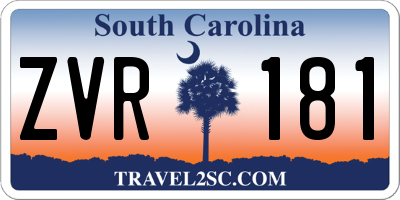 SC license plate ZVR181