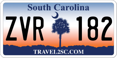 SC license plate ZVR182