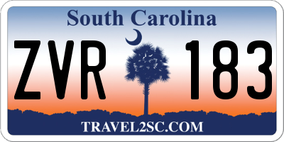 SC license plate ZVR183