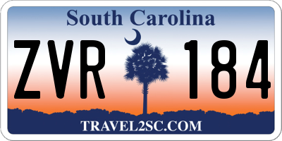 SC license plate ZVR184