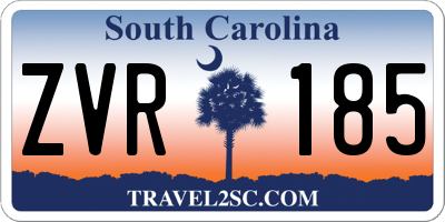SC license plate ZVR185