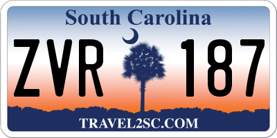 SC license plate ZVR187