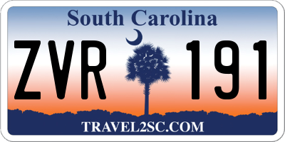 SC license plate ZVR191