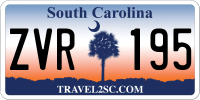 SC license plate ZVR195