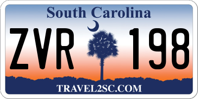 SC license plate ZVR198